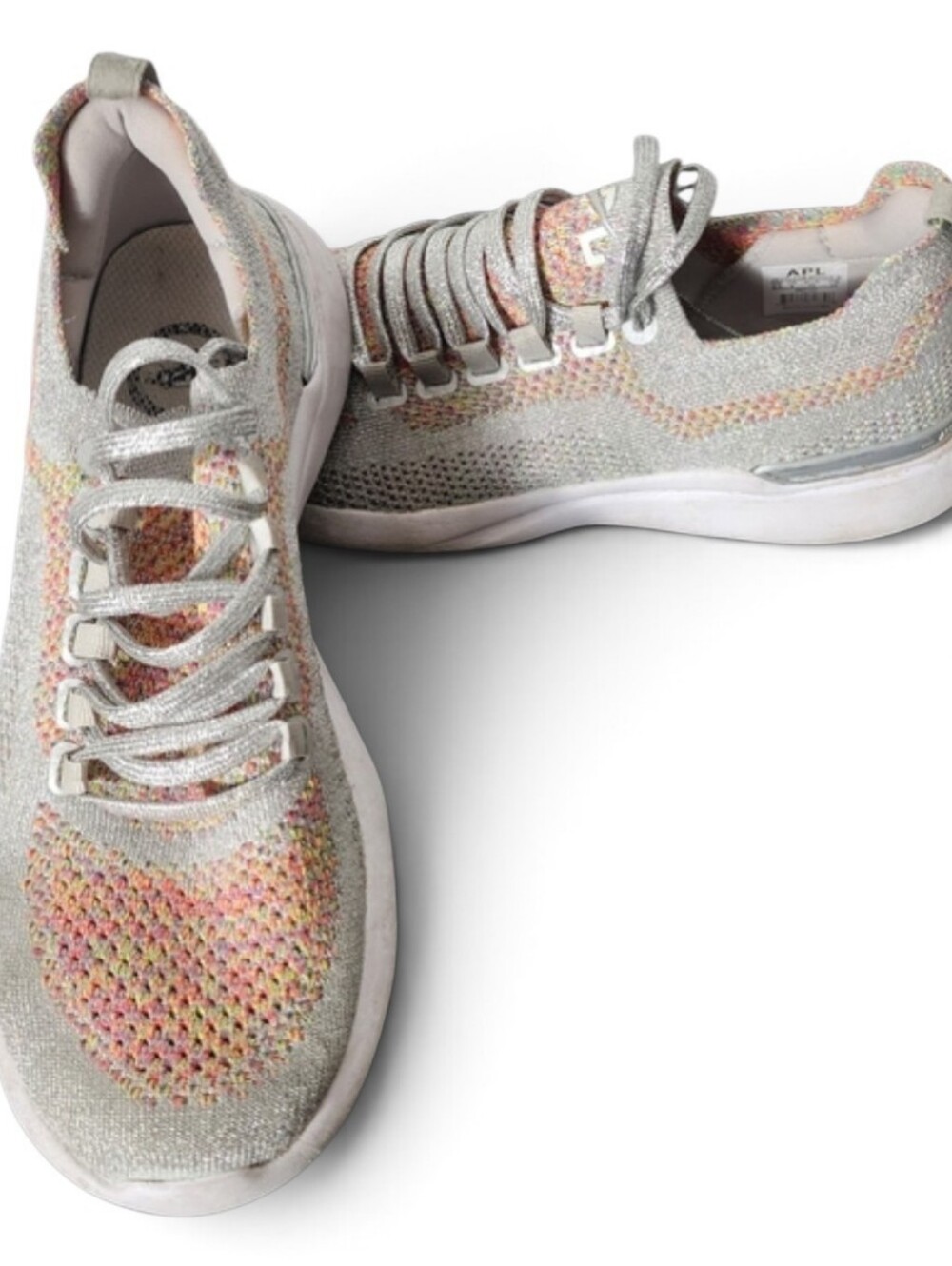 APL TechLoom Phantom Gray Metallic Knit Sneakers Size 8.5